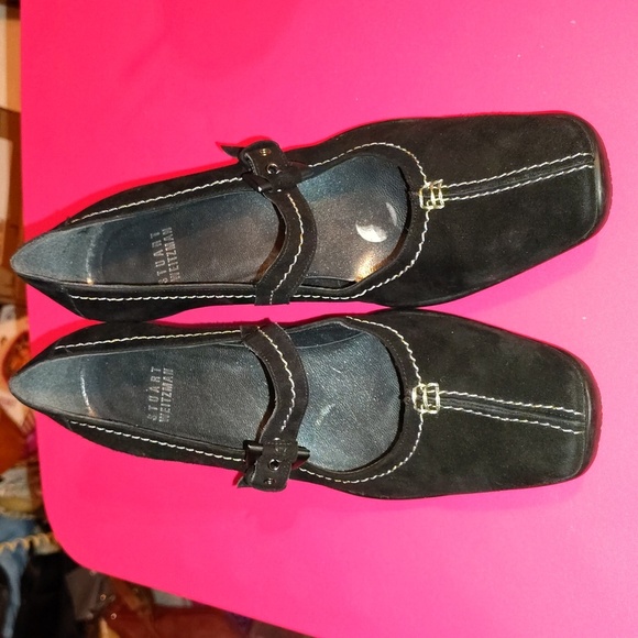 Vtg Y2K Stuart Weitzman Suede Mary Jane Kitten Heels sz 7 - Picture 2 of 5